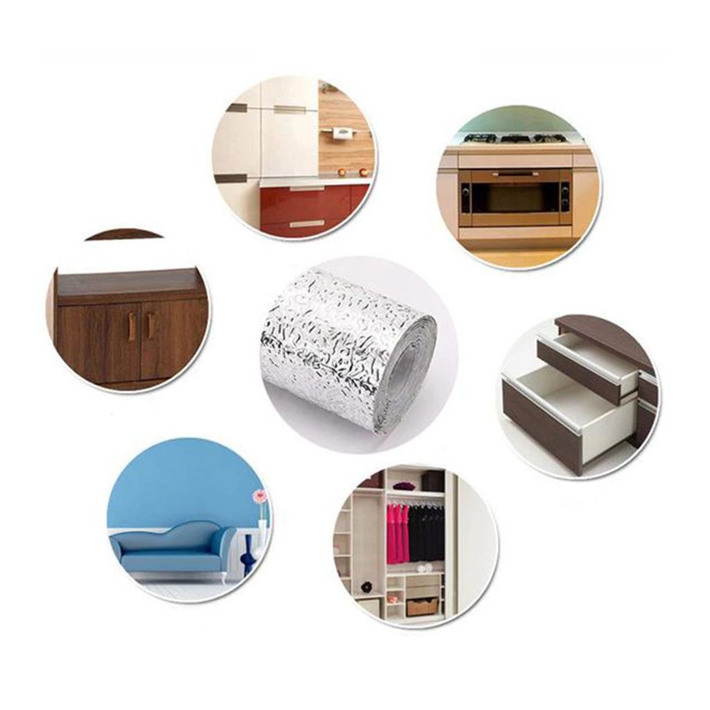 60 by 200 CM Size Foil Sheet Golden Aluminium Foil Aluminium Foil Sticker Aluminium Foil Sheet Kitchen Waterproof Self-Adhesive ( Golden )