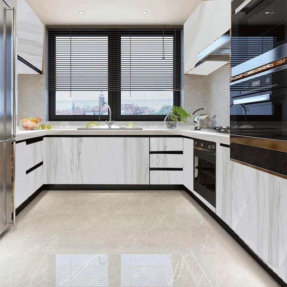 60CMx2M Wall Paper Waterproof Heat Resistant Self Adhesive Anti Oil Kitchen Wallpaper Marble Sheet for Kitchen