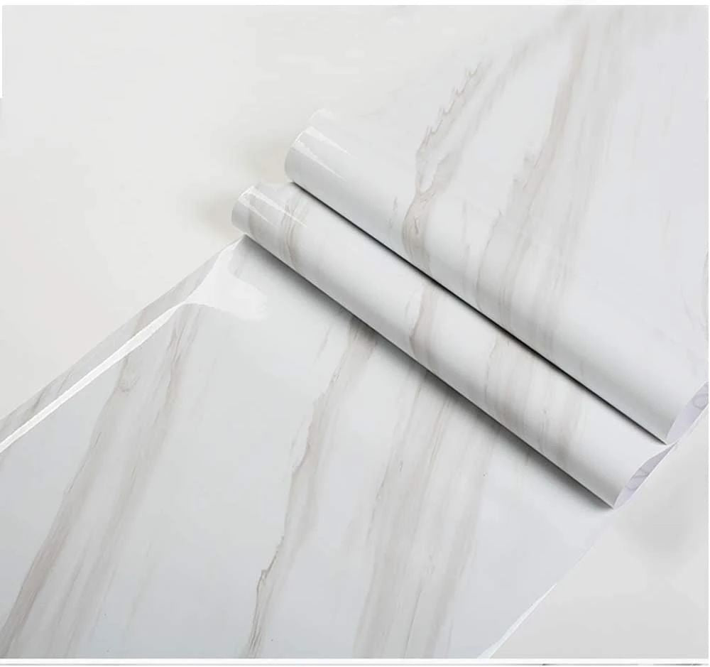 60CMx2M Wall Paper Waterproof Heat Resistant Self Adhesive Anti Oil Kitchen Wallpaper Marble Sheet for Kitchen