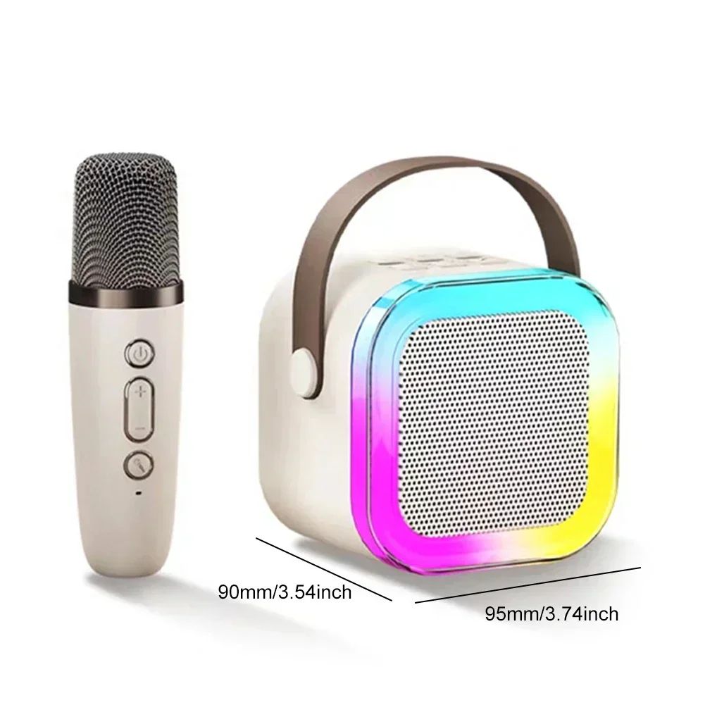 K12 Microphone Karaoke Bluetooth Speaker RGB Light Two 5W Speakers Sound Subwoofer Boombox Support Multiple Input Modes